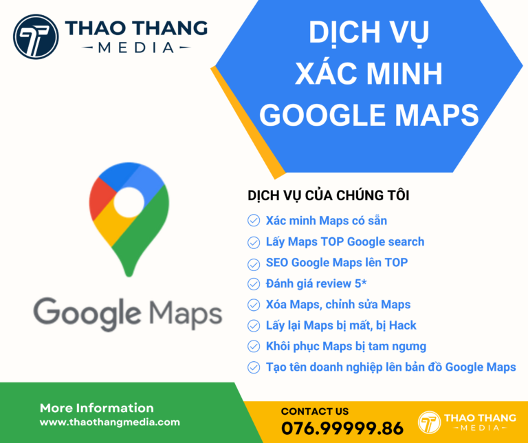 DỊCH VỤ XÁC MINH GOOGLE MAPs